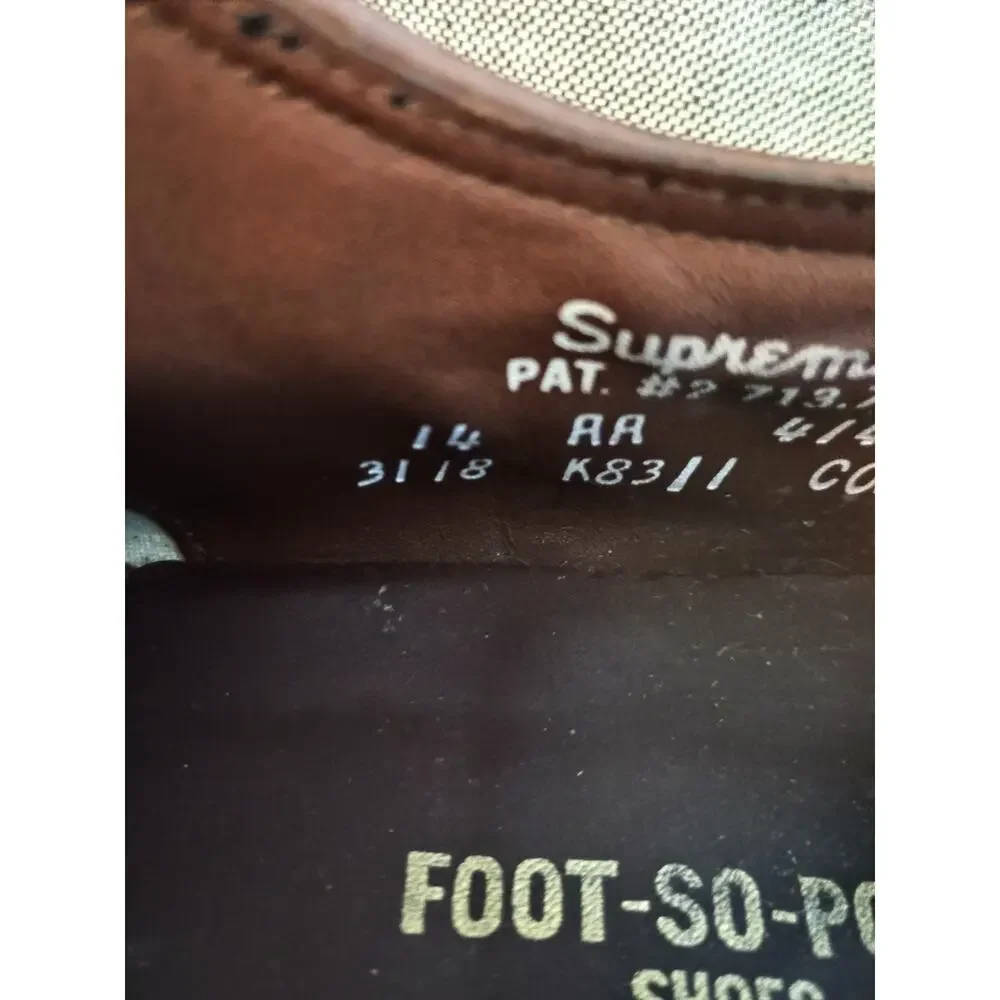 Vintage Men's Foot So Port Supreme #4147  Brown Leather Oxfords Size 14 AA